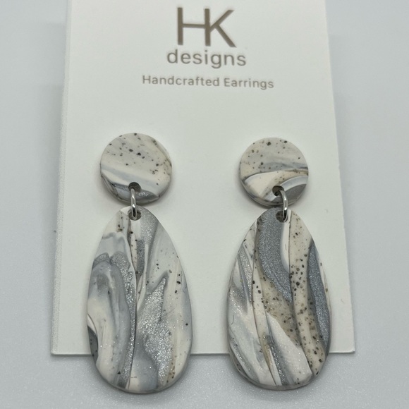 Marble Design Handmade Earrings - Picture 8 of 10